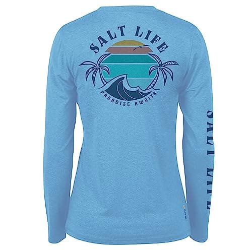 Salt Life Women's Paradise Bound Long Sleeve Performance Tee + Sun Protection + Versatile Style + Breathable Fabric + Mo