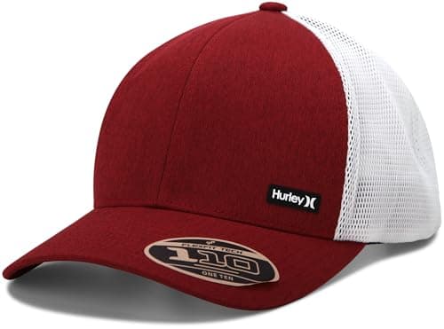 Hurley Men's H2O-Dri League Baseball Caps - Snapback Closure Classic Trucker Hats (S-XL)  
Hurley Men's H2O-Dri League B — Red