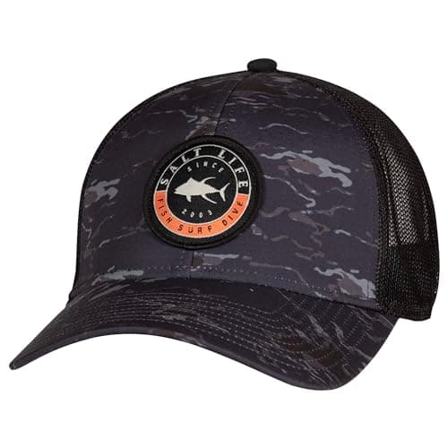 Salt Life Men's Tactical Camo Hat + Core Keyword + Attribute + Target Audience + Usage Scenario + Feature + Specificatio — Black