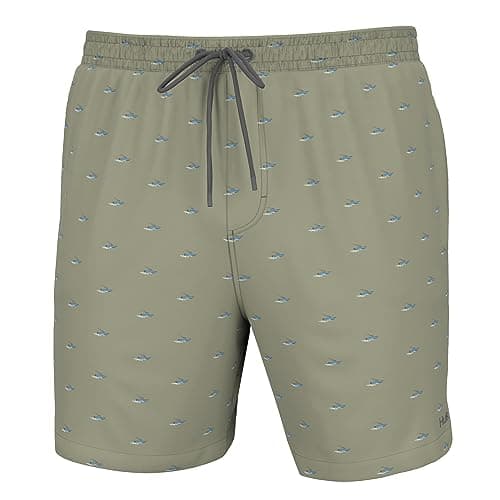 HUK Pursuit Volley Quick-Dry Fishing Shorts for Men Fast Drying Breathable Water Resistant Perfect for Summer Fishing Tr — Small Charter - Moss