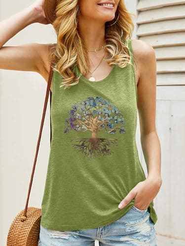 GEMLON Women's Summer Tank Tops for Women in Loose Graphic Basic Casual Shirts
| GEMLON Loose Summer Sleeveless Tank To