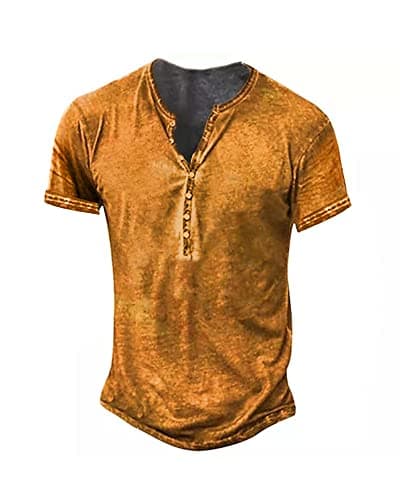 Beautyshow Men's Retro Distressed Henley Shirts Casual Button Down for Men
| Beautyshow Mens Washed Short Sleeve Tees C — 1-pumpkin Yellow
