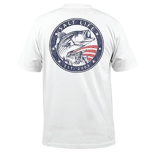 Salt Life Men's Fashionable Short Sleeve Tee For Summer Outdoor Activities Comfortable And Stylish — White
