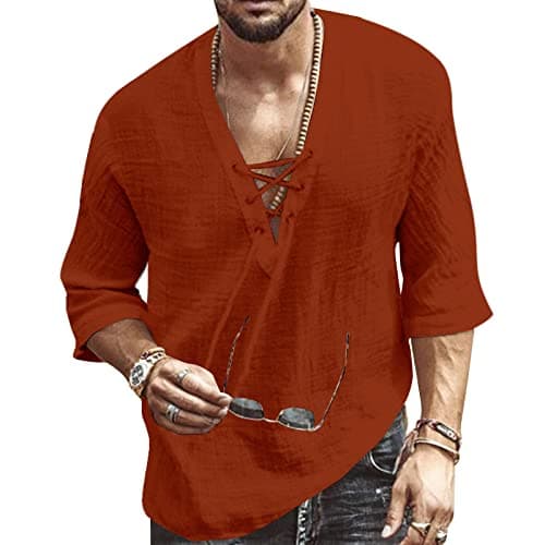 Rela Bota Men's V-Neck Short Sleeve Beach Shirt Printing Yoga Top
| Rela Bota Men's Short Sleeve Beach V-Neck Drawing S — Solid Wine Red