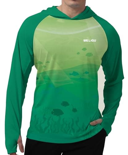 UPF 50+ Sun Protection Men's Hoodie Shirt for Fishing and Hiking
| Lightweight UPF 50+ Men's Hoodie Shirt for UV Protec — A-d-green