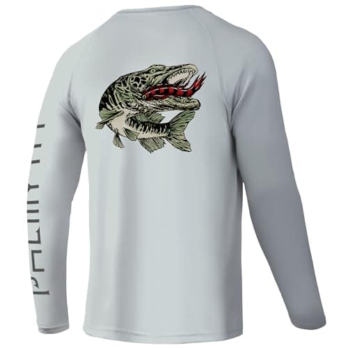 Palmyth Fishing Shirts for Men Long Sleeve UPF 50+ Sun Protection T-Shirt
| Palmyth Fishing Shirts Men Long Sleeve UPF — Gray / Crazy Musky