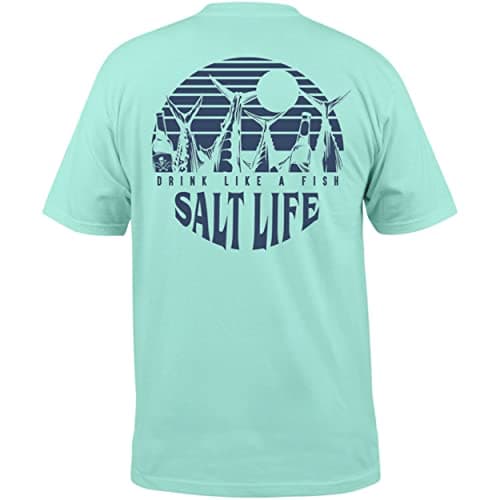 Salt Life Men's Drink Like a Fish Short Sleeve Crew Neck Tee for Summer Beach Style  
Salt Life Men's Drink Like a Fish — Aruba Blue