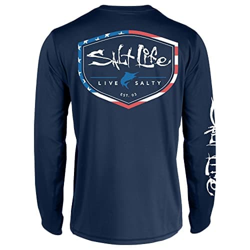 Salt Life Men's Lightweight Nanotex Performance Long Sleeve Shirt for Outdoor Summer Activity
| Salt Life Men's Stand U — Washed Navy