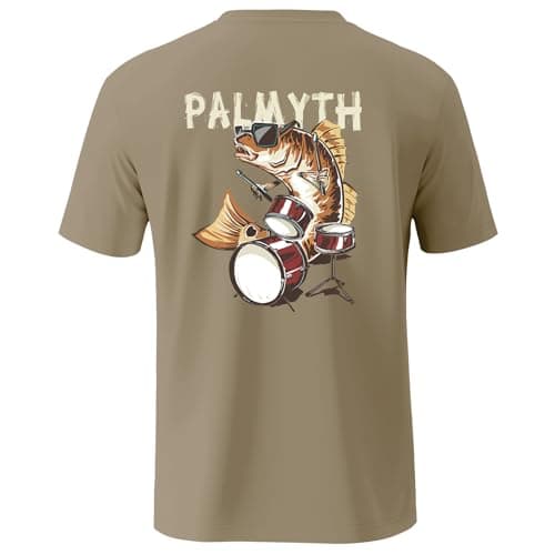 Palmyth Fishing Shirts for Men Short Sleeve UPF 50+ Sun Protection UV T-Shirt
| Palmyth Men's Short Sleeve Fishing Shir — Khaki / Red Drum