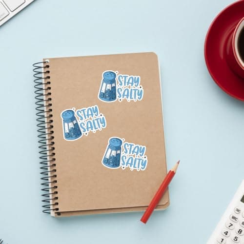 Stay Salty Waterproof Bumper Sticker for Car and Laptop - Beachy Gift for Salt Lovers
| Stay Salty Funny Decal Stickers