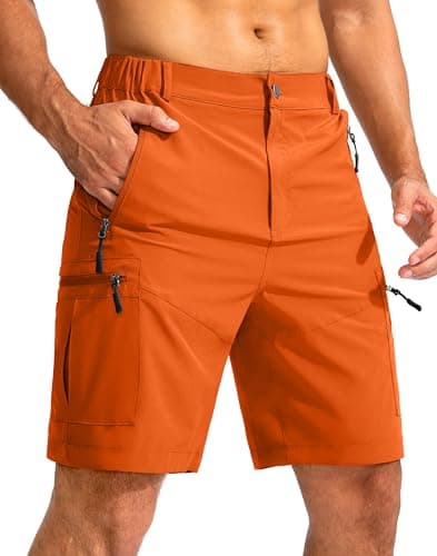 Pudolla Men's Lightweight Outdoor Hiking Cargo Shorts for Travel Golf Camping
| Pudolla Men's 9" Zipper Pockets Hiking — Orange