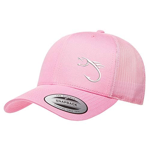 Love Sketches Embroidered Fishing Hat for Men & Women | Fish Trucker Hat Men Snapback Hats | Best Dad Fishing Gift — Pink-bhwt