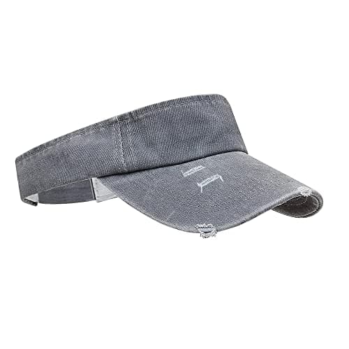 ANDICEQY Sport Retro Ripped Sun Visor Hats for Women and Men Adjustable Empty Top Baseball Cap Cotton Ball Cap Women and