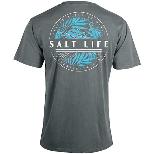 Salt Life Men's Comfortable Jungle Short Sleeve Tee for Casual Wear — Storm