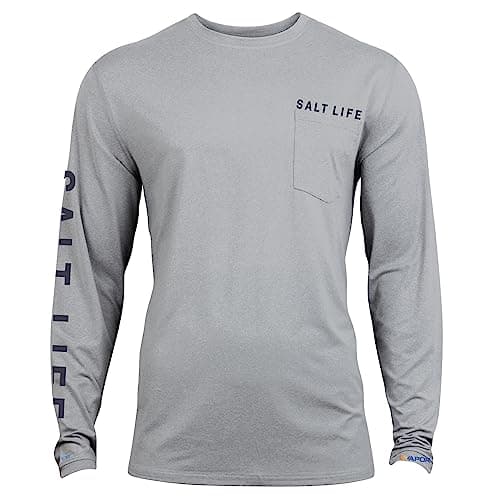Salt Life Men's Ameritude Long Sleeve Performance Pocket Tee + Moisture Wicking + Comfortable Fit + Sun Protection + Siz
