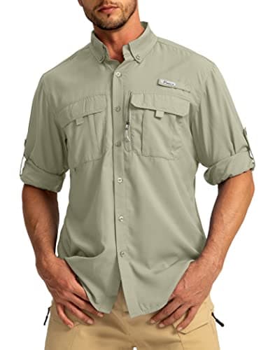 Men's Sun Protection Pudolla Fishing Shirts UPF50+ Long Sleeve Travel Work Button Down Shirts
| Pudolla Men's Sun Prote — Sage Green