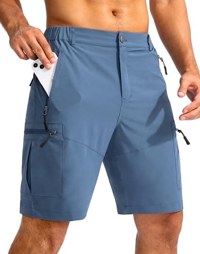 Pudolla Men's Lightweight Outdoor Hiking Cargo Shorts for Travel Golf Camping
| Pudolla Men's 9" Zipper Pockets Hiking — Blue