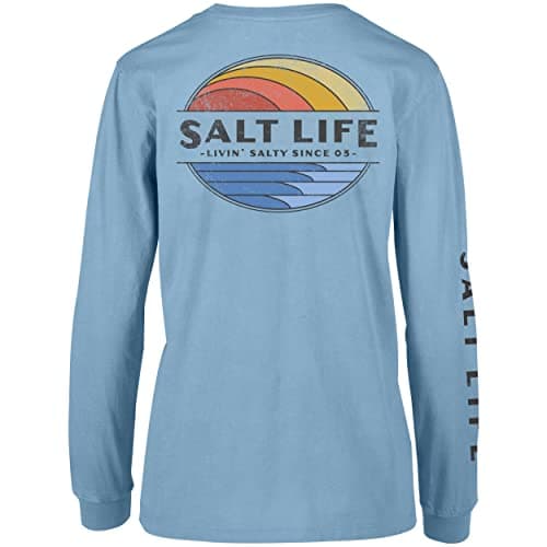 Salt Life Men's Vintage Rays Long Sleeve Boyfriend Tee for Casual Wear Comfort and Style Surf Lifestyle — Atlantic Blue