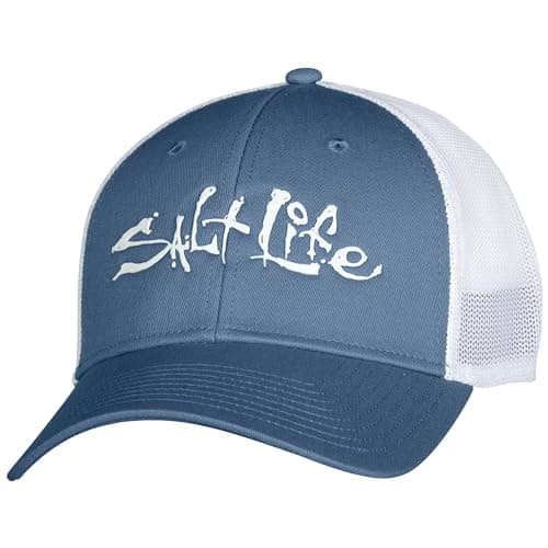 Salt Life Mens Fish Dive Surf Hat - Wide Brim Sun Protection Hat for Men at the Beach, Surfing, and Fishing, UV Protecti — Elemental Blue
