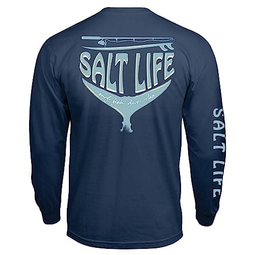 Salt Life Men's Sl Reel Long Sleeve Tee + Core Fashion + Men + Casual Wear + Breathable Fabric + 100% Cotton + Multiple