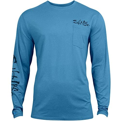 Salt Life Men's Marlin Fade Long Sleeve Performance Shirt for Active Men in Beach Volleyball Games and Daily Wear, Quick