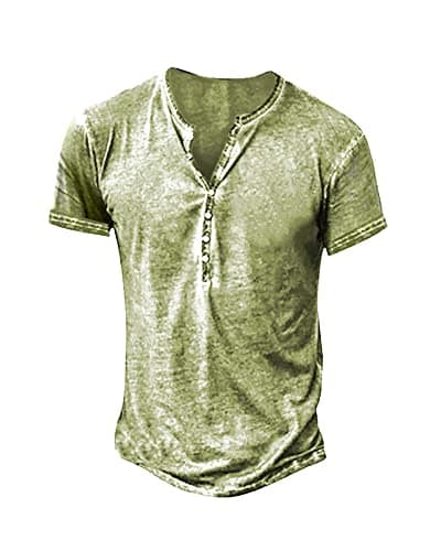 Beautyshow Men's Retro Distressed Henley Shirts Casual Button Down for Men
| Beautyshow Mens Washed Short Sleeve Tees C — 1-mint Green