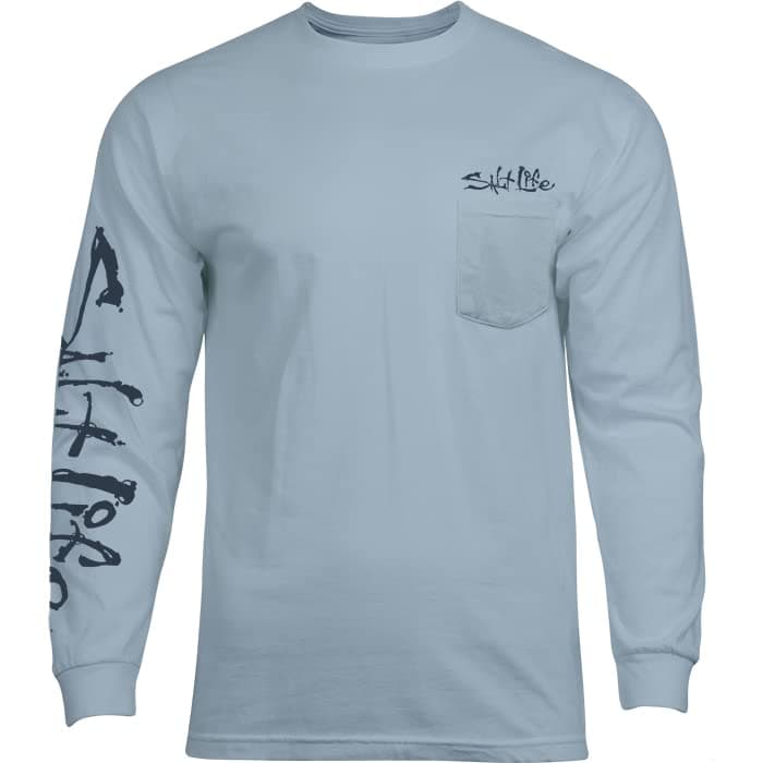 Salt Life Men's Hook Line and Sinker Fade Long Sleeve Classic Fit Shirt for Casual Wear Comfort and Style