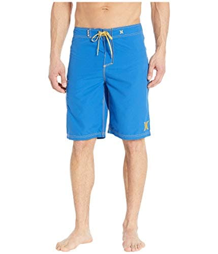 Hurley Men's One and Only 22-Inch Boardshorts Lightweight Breathable Surf Swim Shorts for Men Summer Beach Vacation — Team Royal/Yellow