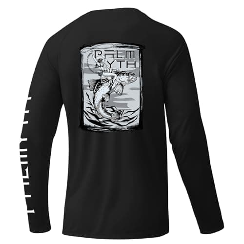 Palmyth Fishing Shirts for Men Long Sleeve UPF 50+ Sun Protection Tee
Palmyth Fishing Shirts for Men Sun Protection Sun — Black / Trout Rider
