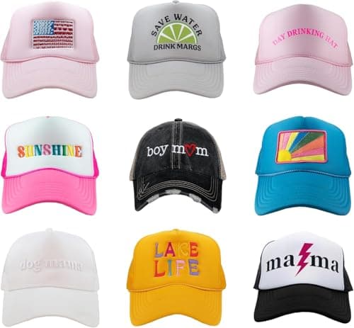 Katydid Salty Foam Trucker Hat for Women - Adjustable Fit - Mesh Ventilation - Fully Embroidered Design