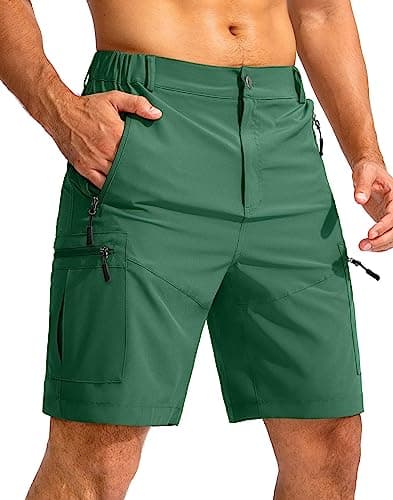 Pudolla Men's Lightweight Outdoor Hiking Cargo Shorts for Travel Golf Camping
| Pudolla Men's 9" Zipper Pockets Hiking — Green