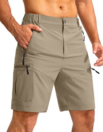 Pudolla Men's Lightweight Outdoor Hiking Cargo Shorts for Travel Golf Camping
| Pudolla Men's 9" Zipper Pockets Hiking — Dusty Khaki