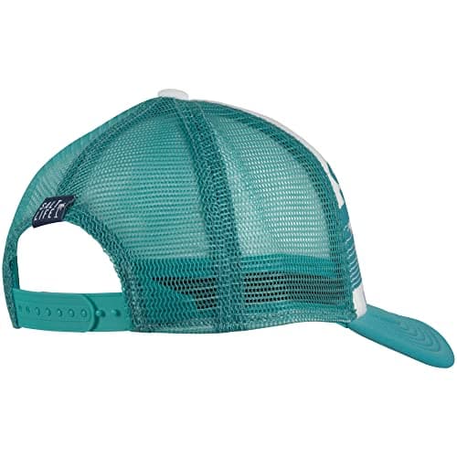 Salt Life Palm Promenade Youth Trucker Hat: Tropical Teal, OSFM Youth-Friendly Summer Hat with Mesh Ventilation for Outd
