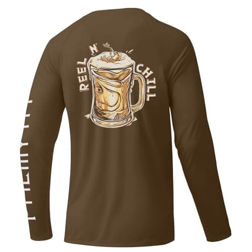Palmyth Men's Long Sleeve Sun Protection Shirts
| Palmyth UV UPF 50+ Fishing Shirts for Men
| Palmyth Quick Dry Men's L — Coffee / Reel Chill
