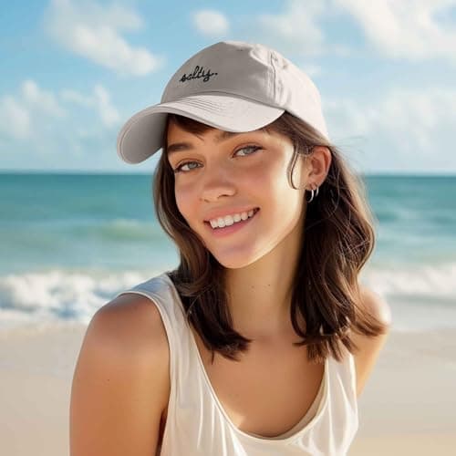 DALIX Adjustable Salty Embroidered Cotton Beach Baseball Cap for Women Sun Protection