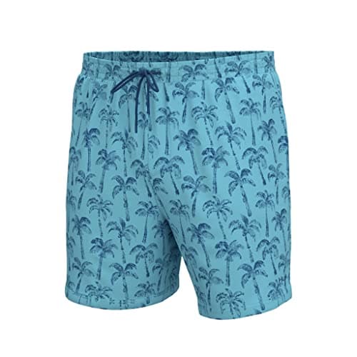 HUK Pursuit Volley Quick-Dry Fishing Shorts for Men Fast Drying Breathable Water Resistant Perfect for Summer Fishing Tr — Small Palm - Ipanema