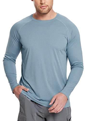 Baleaf Men's Sun Protection Shirts UV SPF UPF 50+ Long Sleeve for Fishing and Running
| Baleaf Men's Quick Dry Lightwei — 01-light Blue Heather