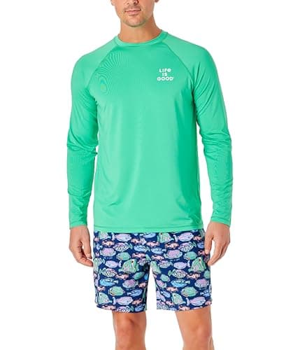 Life is Good Men's Long Sleeve Sun Shirt + UV Protection + ComfortableFit + Ideal for Outdoor Activities + Lightweight + — Palms