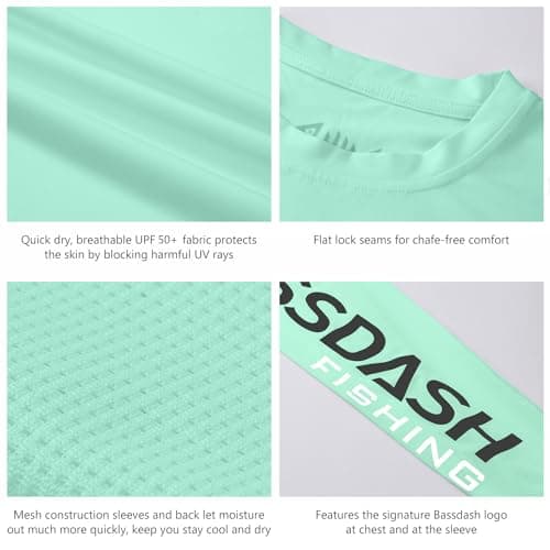 BASSDASH Sun Protection Fishing T-Shirt for Men UPF 50+ Long Sleeve Tee
| BASSDASH UV Protection Fishing T-Shirt for Me