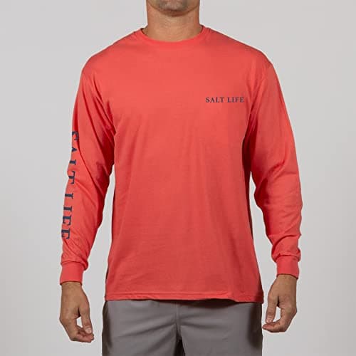 Salt Life Men's Lobster Tail Long Sleeve Tee for Casual WearComfortable Cotton Fabric, Bright Colors, Unisex StyleSized
