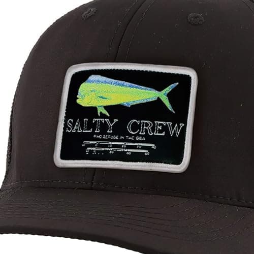 Salty Crew Men's Fish Logo Retro Trucker Hat - Premium Cotton for Men and Women - Adjustable Fit Baseball Hat - Unisex R