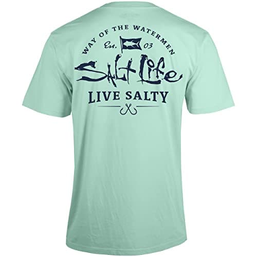 Salt Life Men's Fashionable Short Sleeve Tee for Beach Summer — Sea Glass