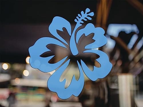 Hawaiian Hibiscus Flower Decal - Perfect for Car and Truck Outdoors - Durable Hawaii Bumper Stickers - 4-Inch by |25-Inc