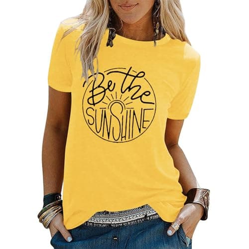 Binshre Women's Beach Shirts Hawaiian Graphic Tees for Summer Vacation
| Binshre Vintage Tshirts for Women Yellow Graph — 7- a Yellow