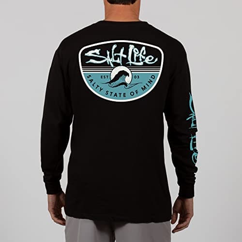 Salt Life Men's Fashionable Long Sleeve Crew Neck Tee for Morning Wave Style