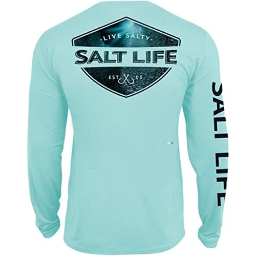 Salt Life Men's Deep Sea Light Long Sleeve Performance Shirt for Fishing and Surfing, Breathable Moisture-Wicking, Versa