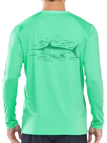 UPF 50+ Sun Protection NorthYard Men's Long Sleeve Swim Shirt
| Lightweight Quick Dry NorthYard Men's SPF 50+ Swim Rash — Mintgreen