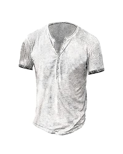 Beautyshow Men's Retro Distressed Henley Shirts Casual Button Down for Men
| Beautyshow Mens Washed Short Sleeve Tees C