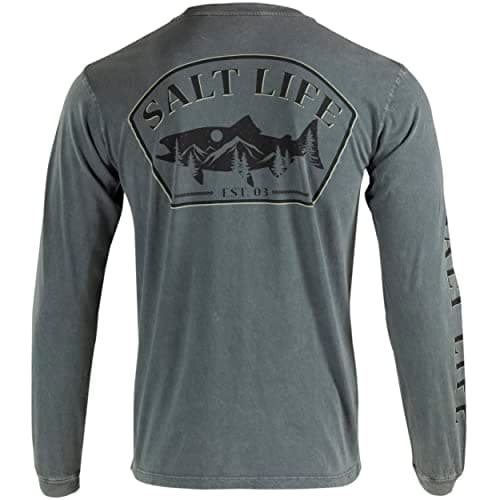 Salt Life Women's King Salmon Long Sleeve Classic Fit Shirt for Outdoor Adventures with Comfortable Fabric and Stylish D — Storm