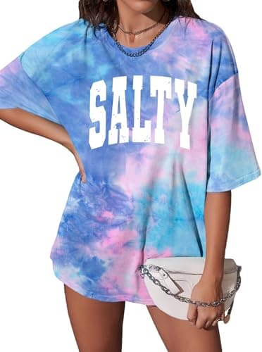 Salted Beach Women's Oversized Graphic Tees for Summer Hawaiian Style Casual Wear
| Hawaiian Beach Oversized graphic te — Tie-dye
